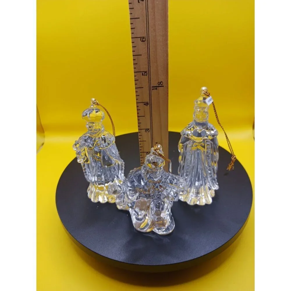 Set Of 3 Clear acrilyc Three Wise Men Christmas Ornaments